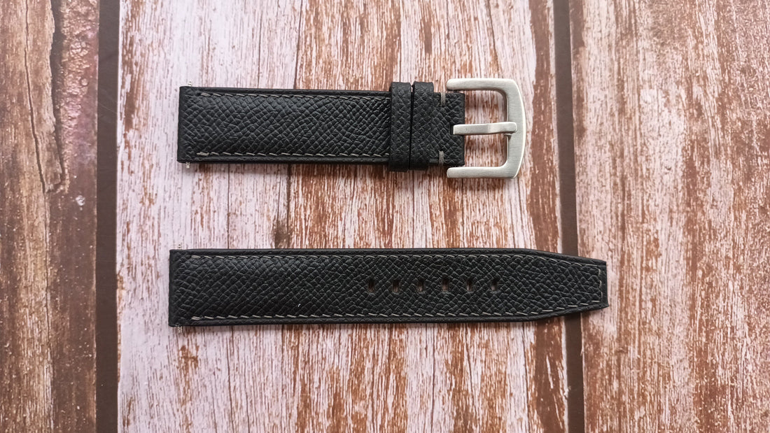 Black Epsom Leather Strap For Tudor PO1 Commando Watch