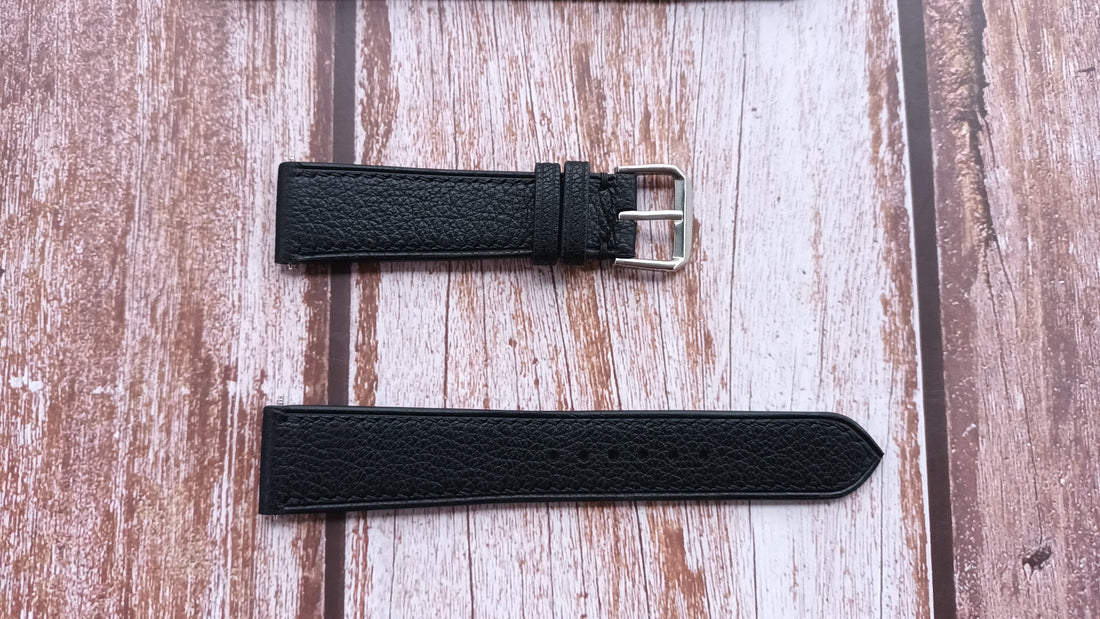 Black Alran Goat Leather Strap For Orient Bambino Small Seconds RA-AP0002S10A Watch