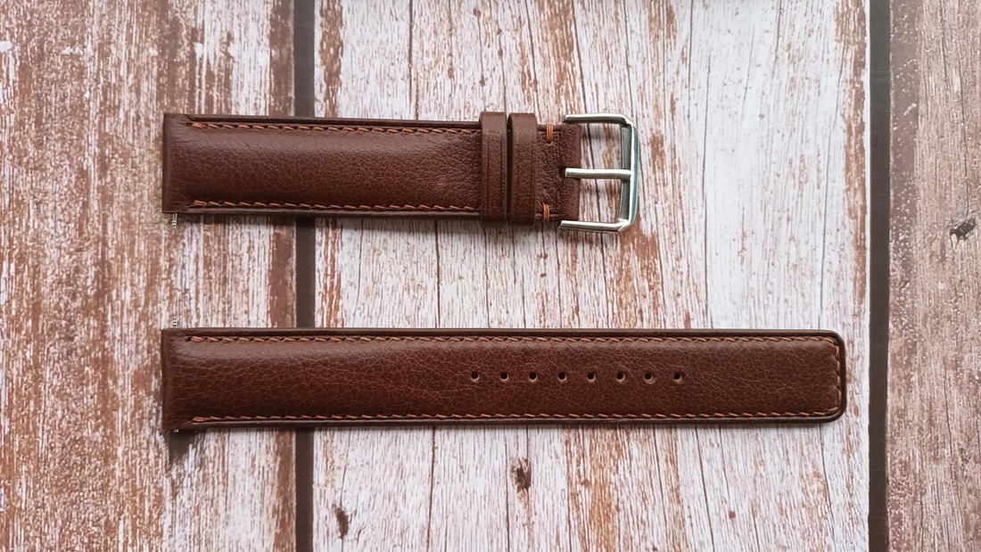 Brown Italian Veg Tanned Minerva Leather Strap For Citizen BJ6500-21A Watch