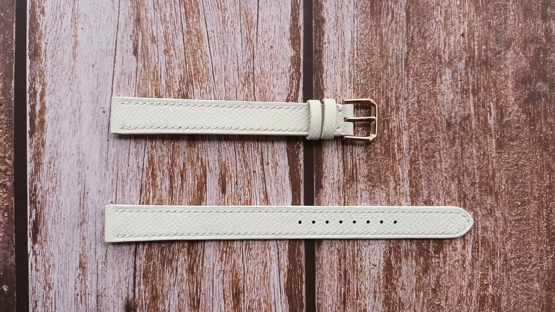 White Epsom Leather Straps
