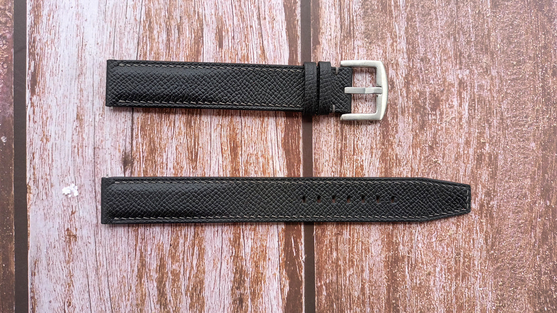 Black Epsom Leather Strap For Health Smart Watch 2 by Spade and Company