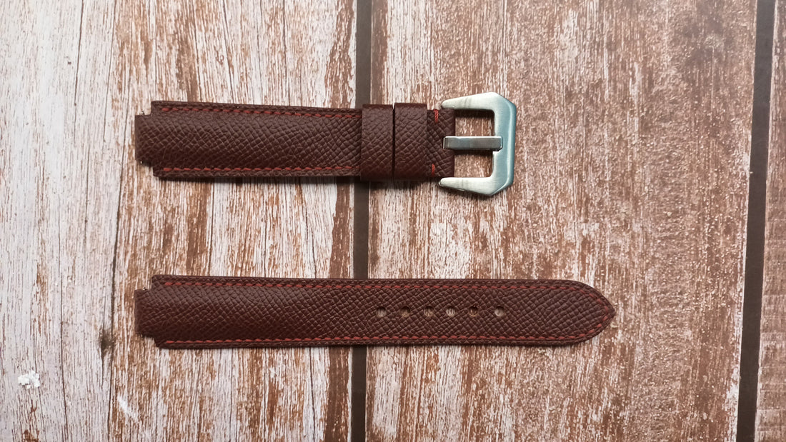 Wine Red Epsom Leather - Custom Notched Straps