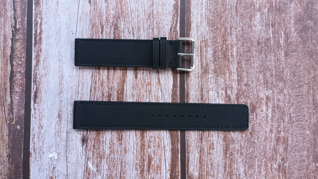 Black Swift Leather Strap For Michael Kors MK8606 Watch