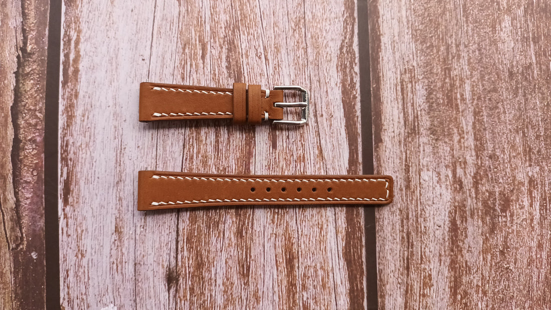 Brown Barenia Leather Strap For TISSOT CARSON PREMIUM AUTOMATIC LADY Watch