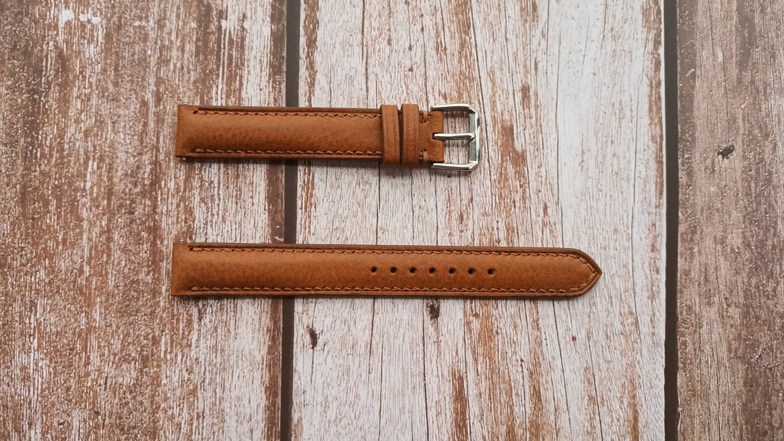 Brown Italian Veg Tanned Minerva Leather Strap For Wittnauer Watch