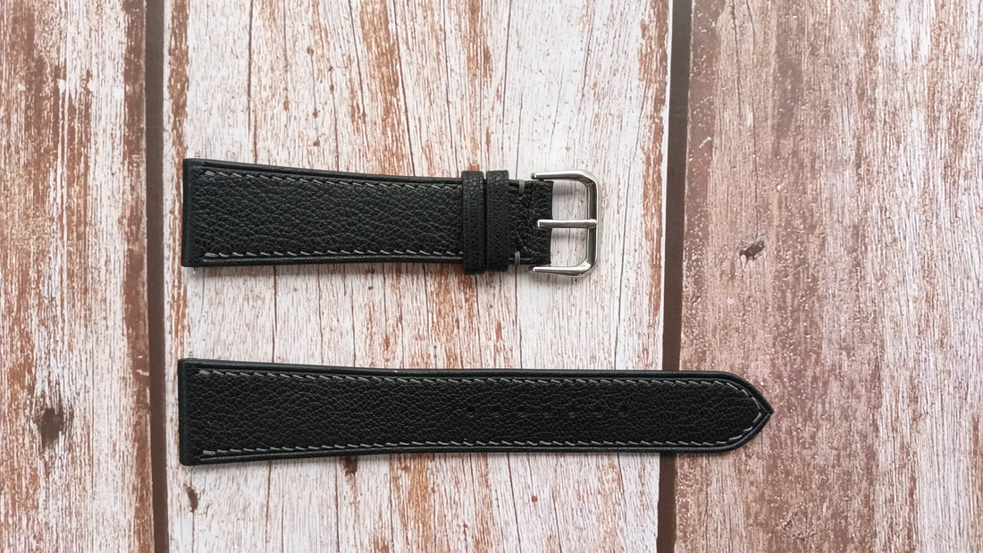 Black Alran Goat Leather Strap For Luminox Pacific Diver - 3121.BO Dive Watch