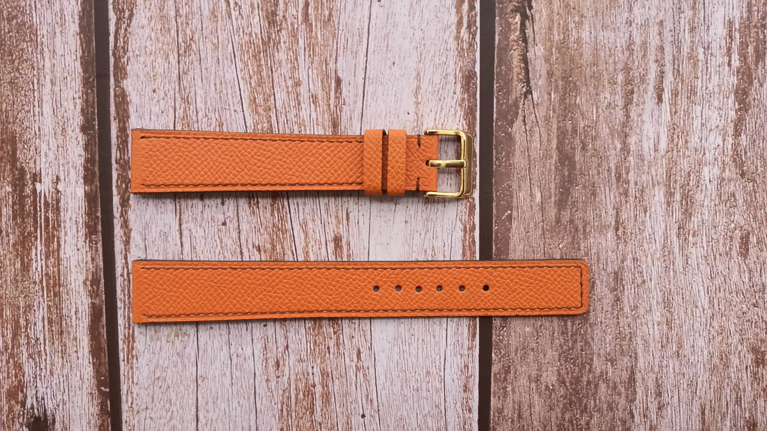 Orange Epsom Leather Strap For Special Watch