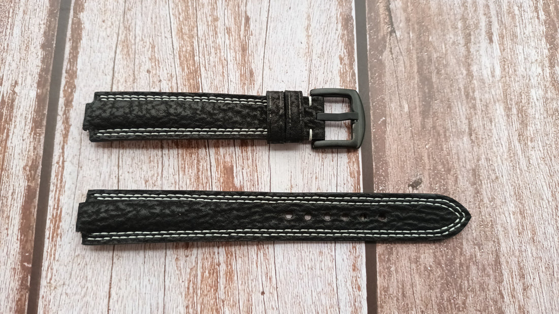 Black Shark Skin Custom Notched Straps