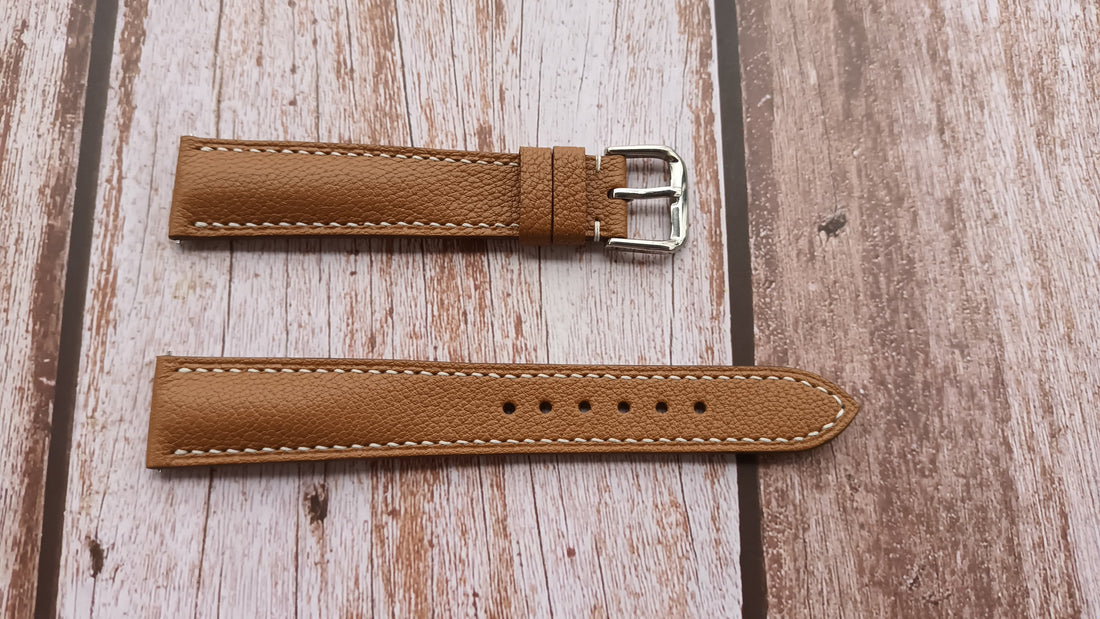 Brown Alran Goat Leather Strap For Baume et Mercier Watch