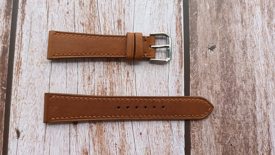 Brown Barenia Leather Strap For Rolex Day-Date Watch