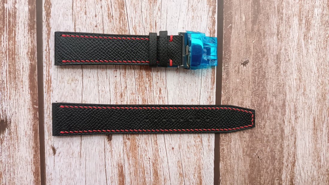 Black Epsom Leather Strap For Citizen BL5250-02L Watch