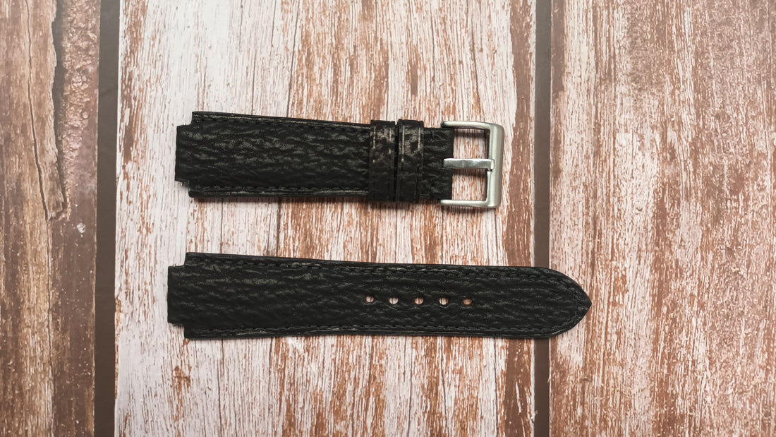 Black Shark Skin Custom Notched Strap For Citizen AT4010-50E Watch