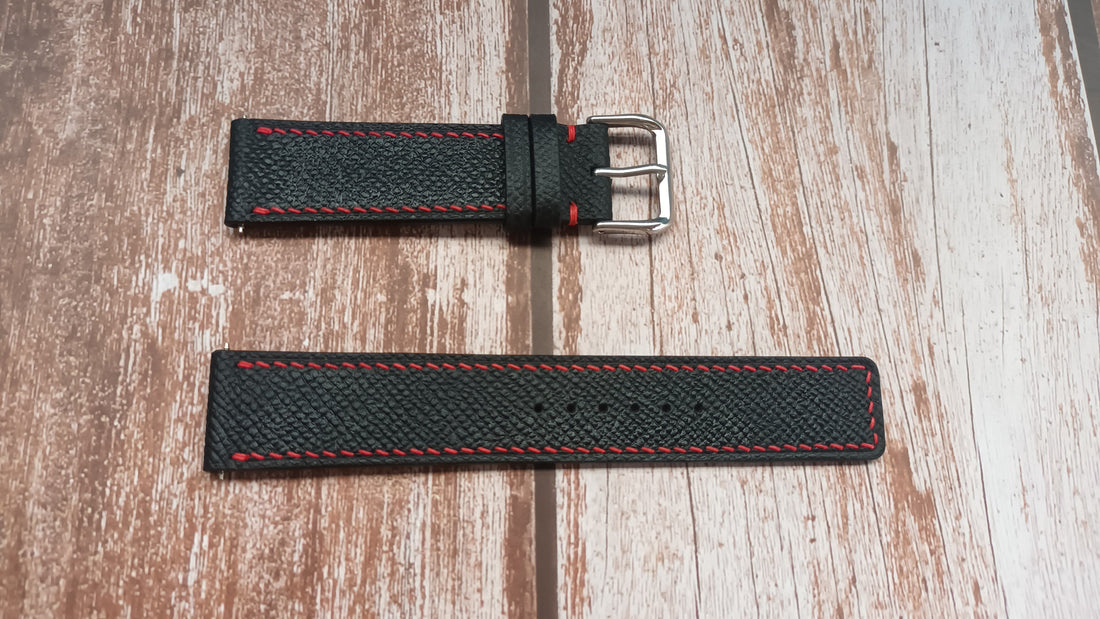 Black Epsom Leather Strap For Victorinox Fieldforce Watch