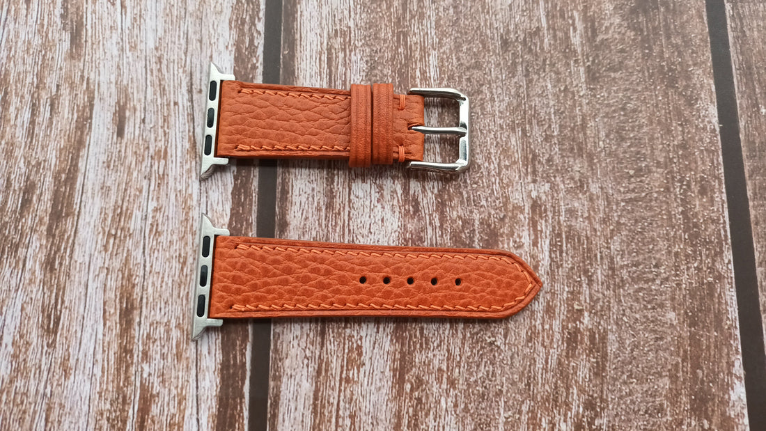 Orange Dolaro Leather Strap For Apple Watch Series 7 (41mm)