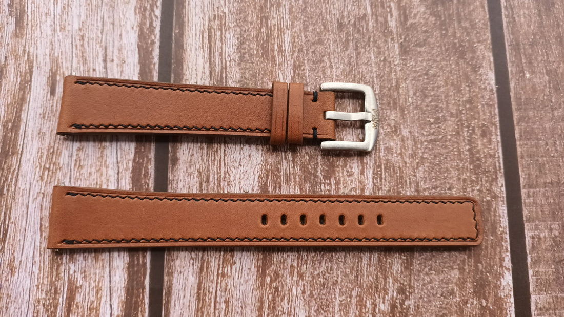 Brown Italian Veg Tanned Buttero Leather Strap For Omega Speedmaster Professional Watch