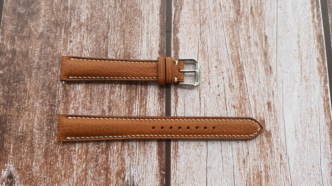 Brown Italian Veg Tanned Minerva Leather Strap For Breitling Colt Watch