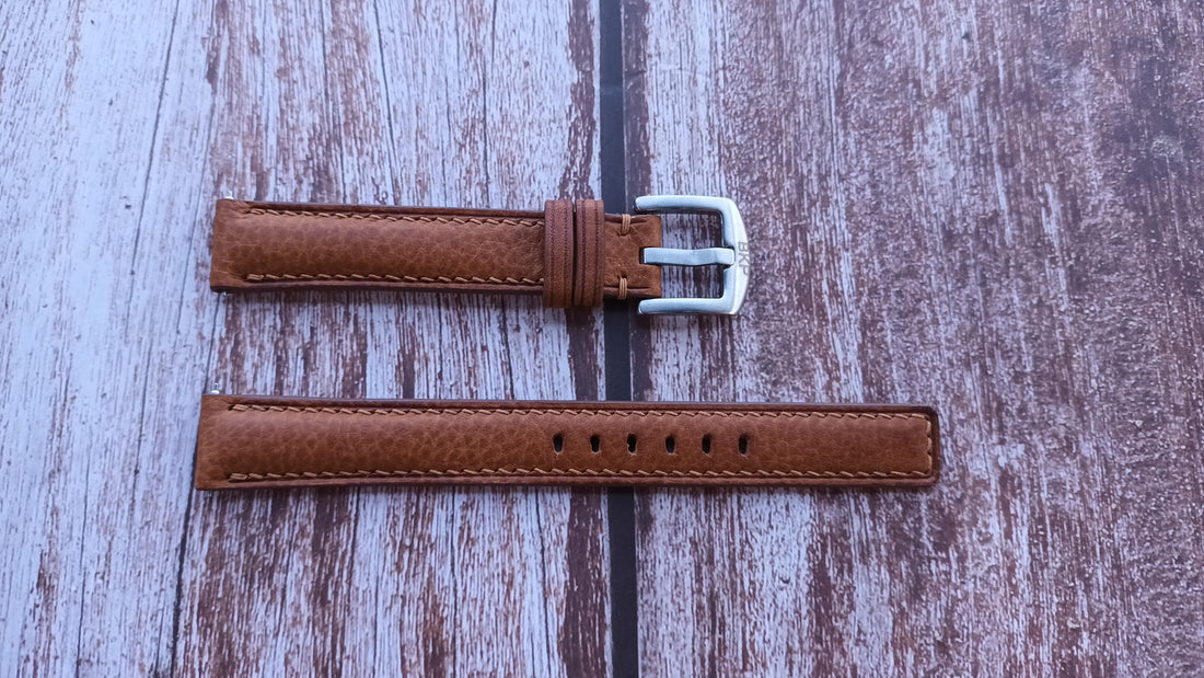 Brown Italian Veg Tanned Minerva Leather Strap For Omega Seamaster 1959 Watch