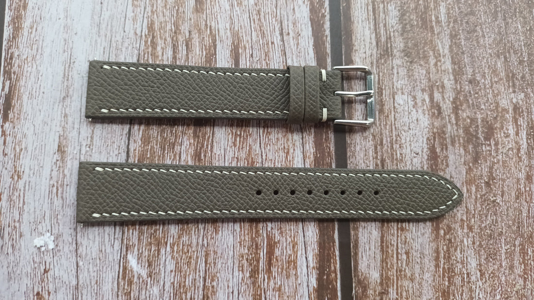 Gray Epsom Leather Strap For Rolex Submariner Watch