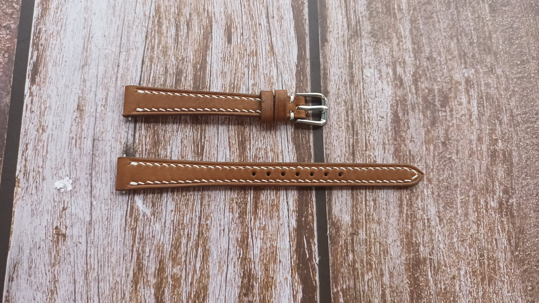 Brown Barenia Leather Strap For Bill Blass Watch