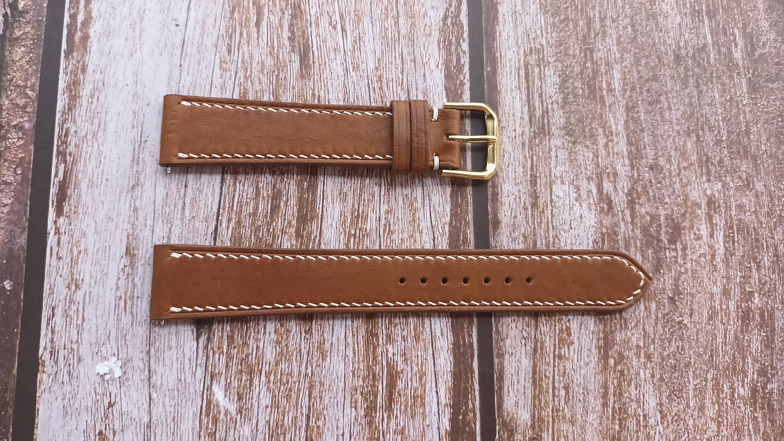 Brown Barenia Leather Strap For Seiko Watch