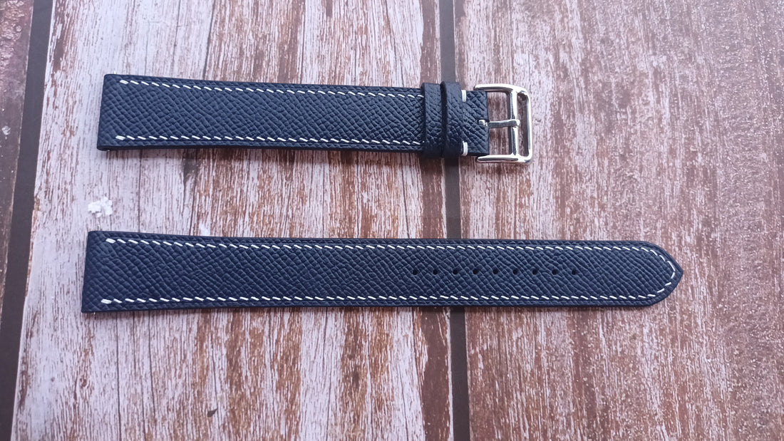 Navy Epsom Leather Strap For Spinnaker Dumas Watch