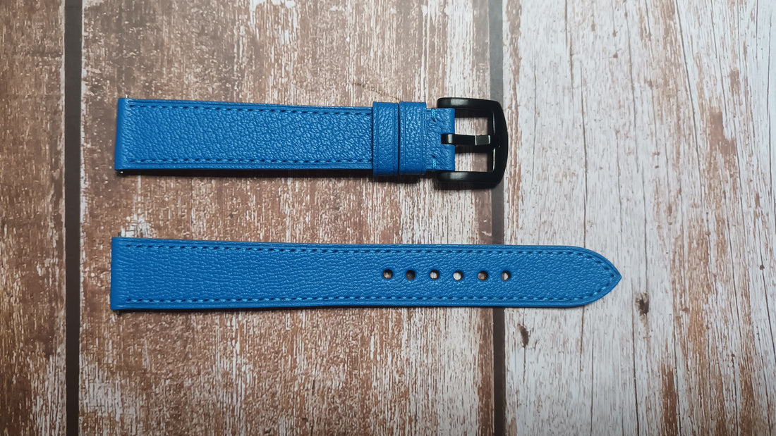 Blue Alran Goat Leather Strap For Rolex GMT Batman Watch