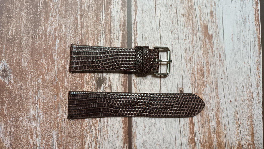 Brown Full Grain Lizard Leather Strap For Orient Kamasu Watch