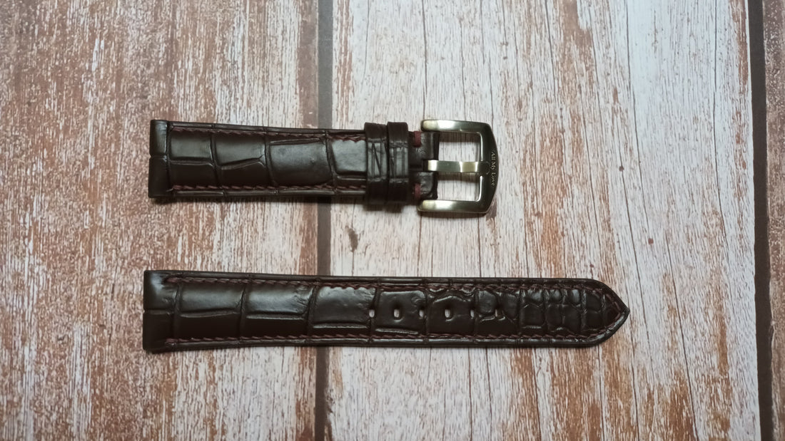 Brown Full Grain Crocodile Leather Strap For Grand Seiko SBGA211 Watch