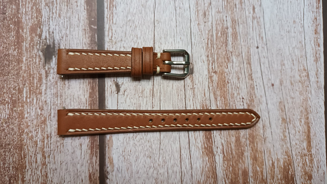 Brown Barenia Leather Strap For Fossil Carlie Mini 28mm Watch