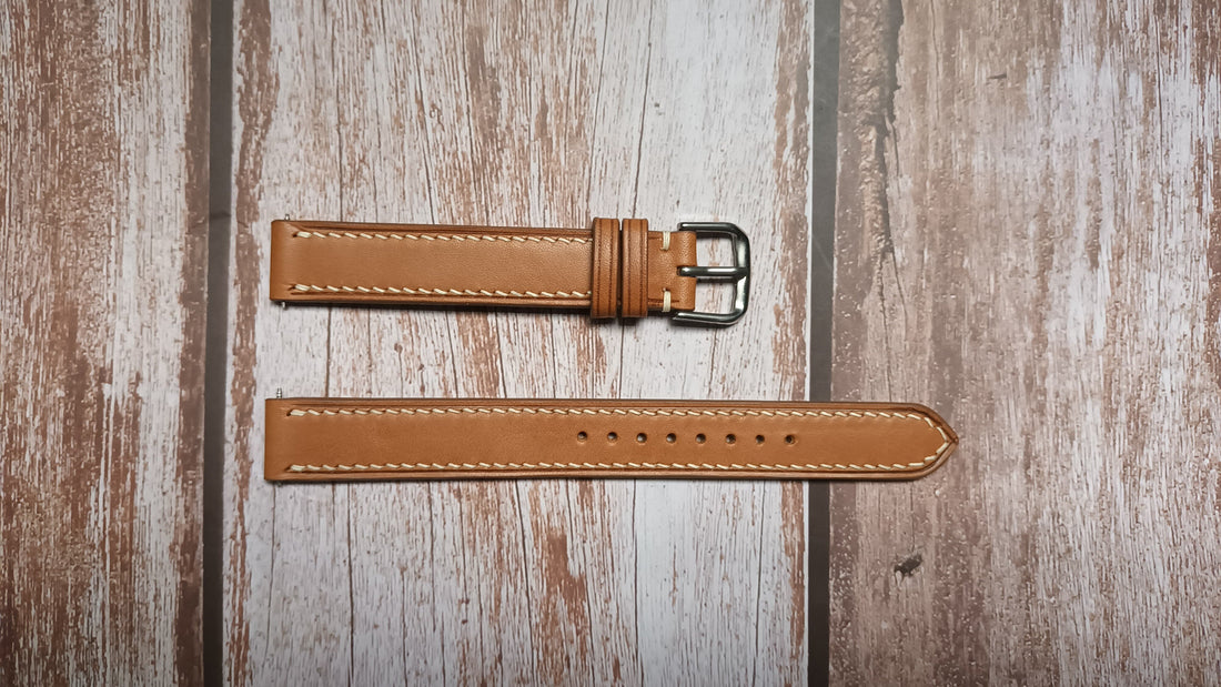 Whisky Maya Leather Strap For Raleigh Oyster 1944 Watch