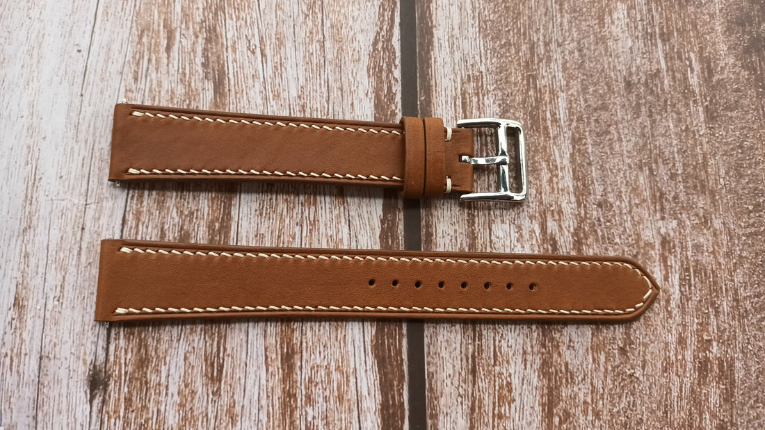 Brown Barenia Leather Strap For Hamilton Intermatic Watch