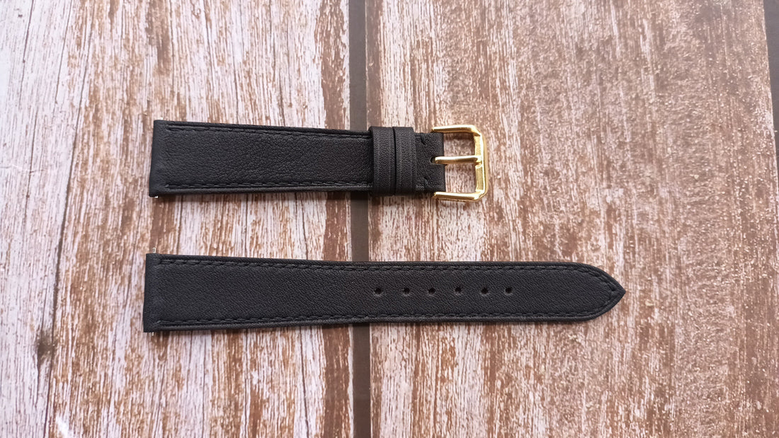Black Swift Leather Strap For Maurice Lacroix Les Mecaniques 2eme Temps Watch
