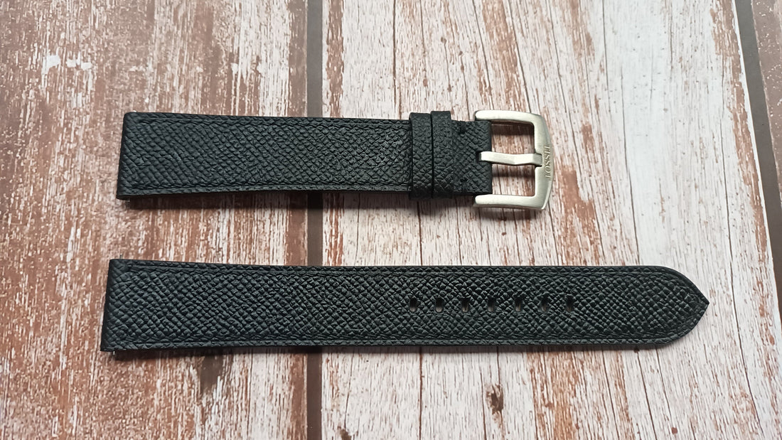 Black Epsom Leather Strap For Tissot Powermatic 80 Watch