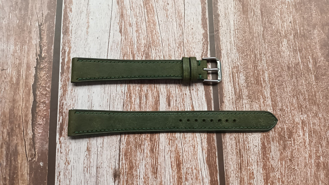 Dark Green Maya Leather Strap For Tudor 74034 Watch