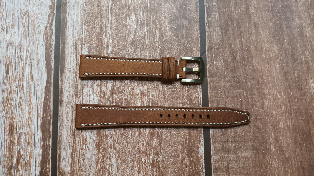 Whisky Maya Leather Strap For Omega '57 Trilogy Railmaster Watch