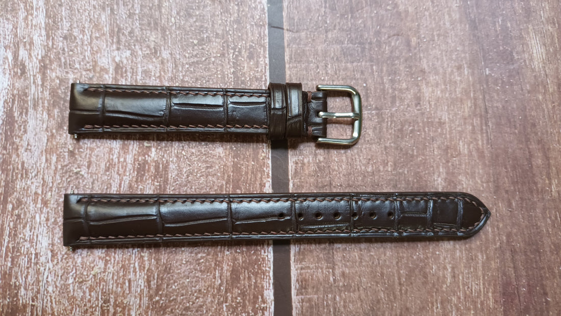 Brown Full Grain Crocodile Leather Strap For Rado 16036062N Watch
