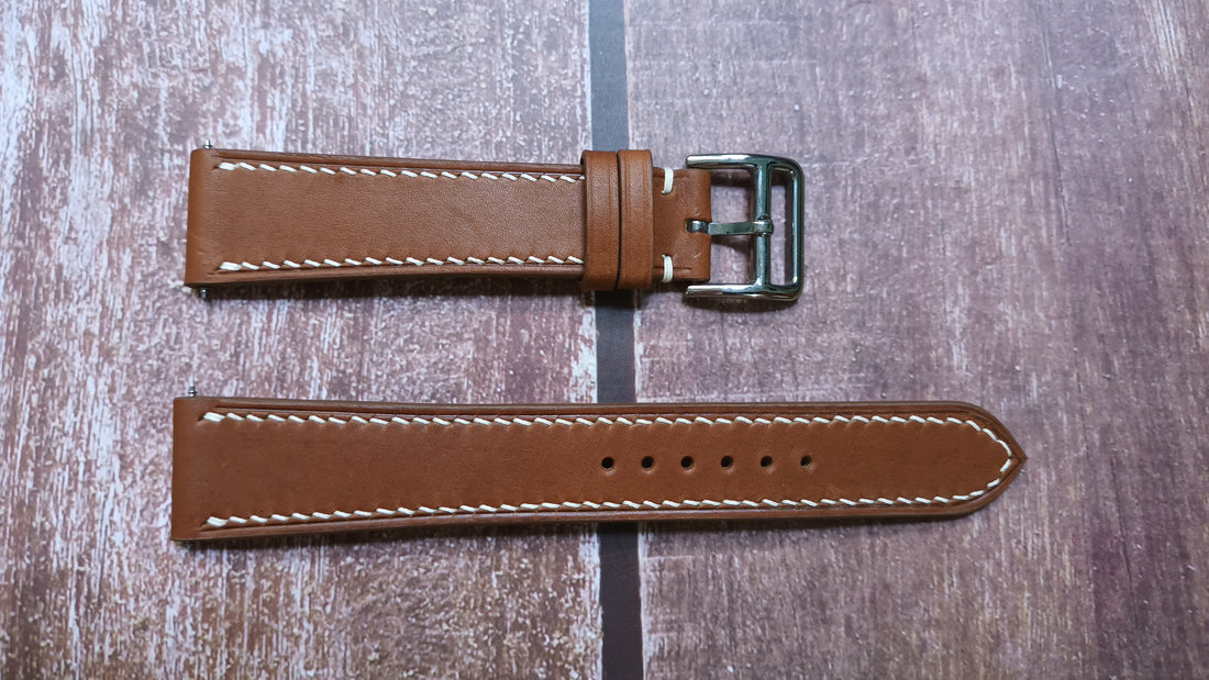 Brown Barenia Leather Strap For Corum Admirals Cup Watch
