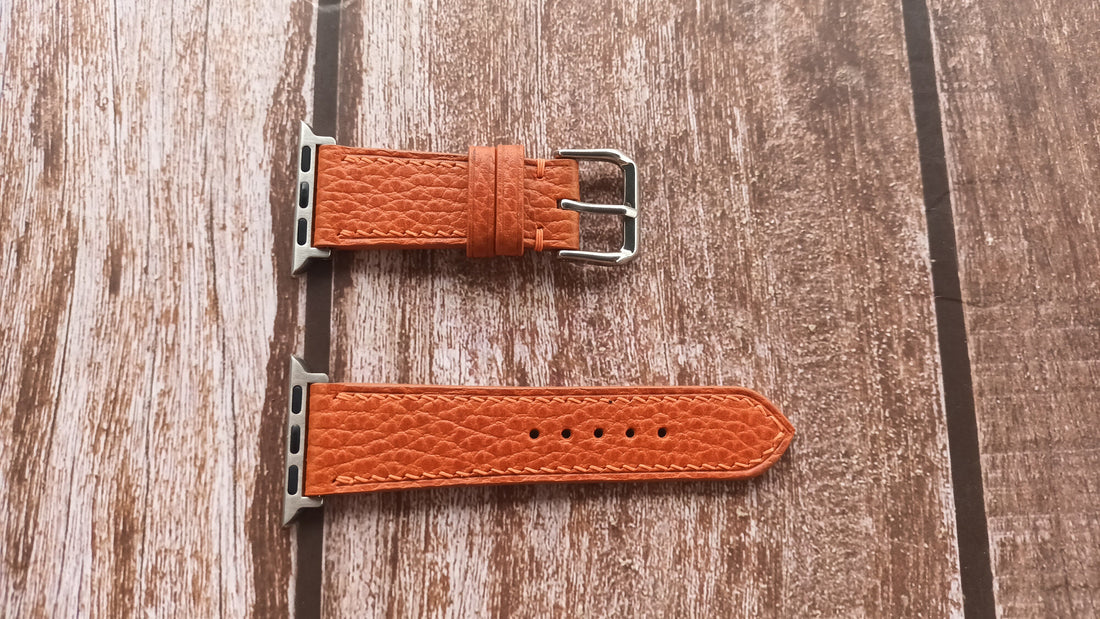 Orange Dolaro Leather Strap For Apple Watch 7 (41mm)