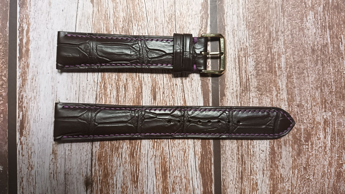 Brown Full Grain Crocodile Leather Strap For Citizen Eco Drive Watch