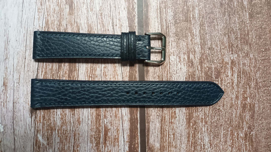 Navy Dolaro Leather Strap For Omega Seamaster professional 300M 41mm Watch