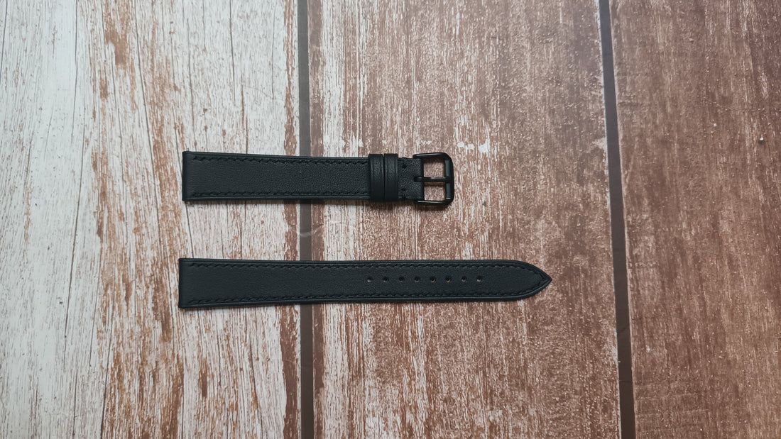Black Swift Leather Strap For Longines 30 L Watch