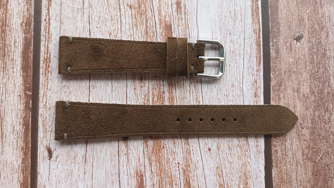 Dark Gray Suede Leather Strap For Zenith El Primero 1969 Watch