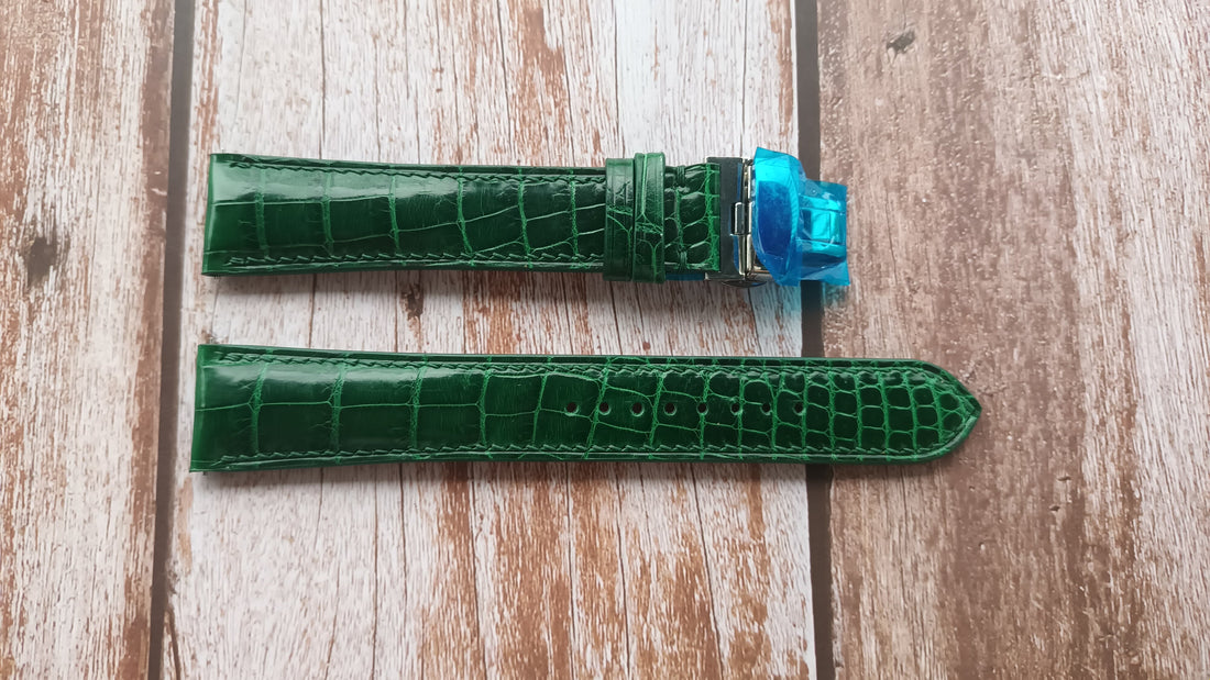 Green Full Grain Crocodile Leather Strap For 2022 - Cartier Tank Must XL Watch