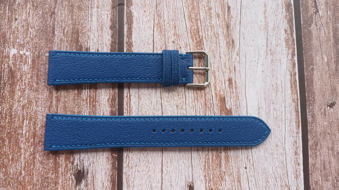 Blue Alran Goat Leather Strap For 2022 - Cartier Tank Must XL Watch