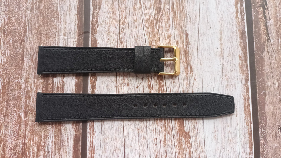 Black Swift Leather Strap For PP Peugeot Watch