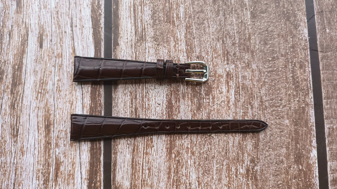 Brown Full Grain Crocodile Leather Straps