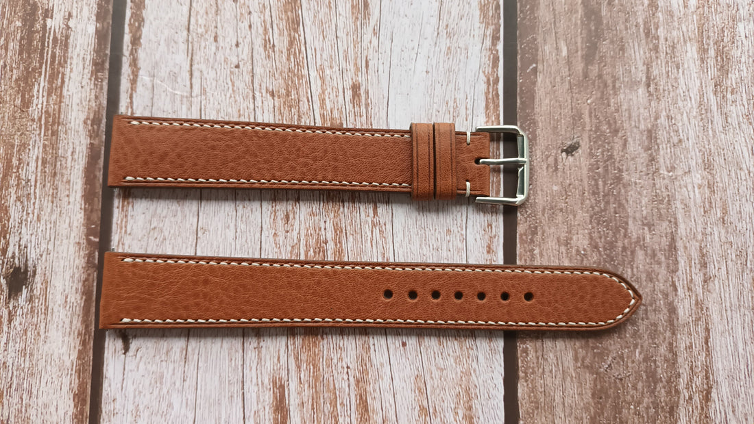Brown Italian Veg Tanned Minerva Leather Strap For Torgoen T10 Watch