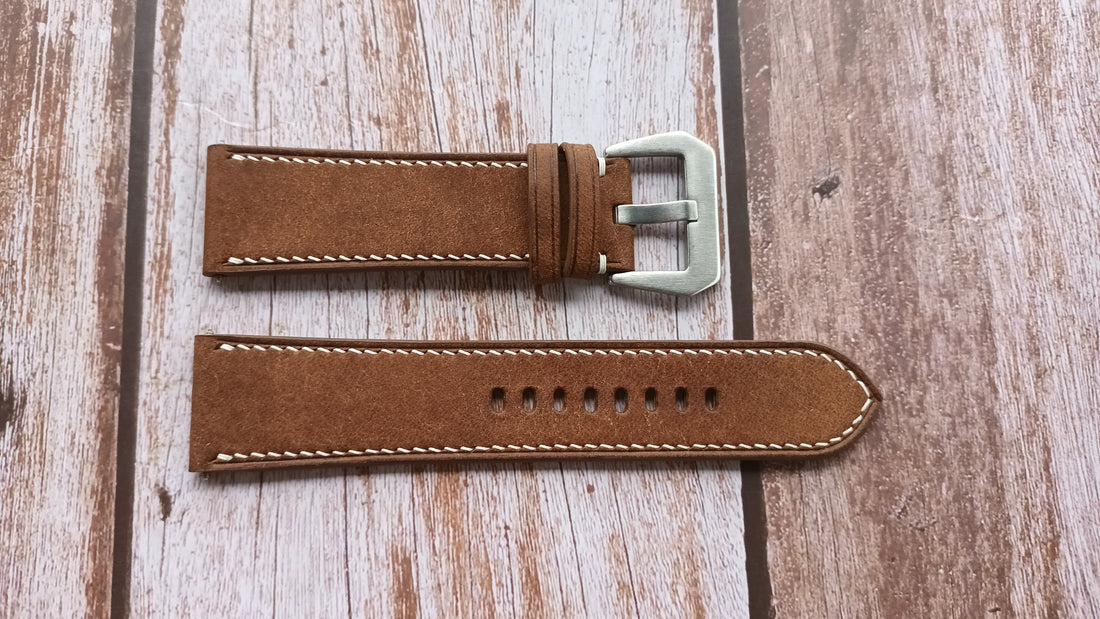 Whisky Maya Leather Strap For Panerai Anonymous Watch