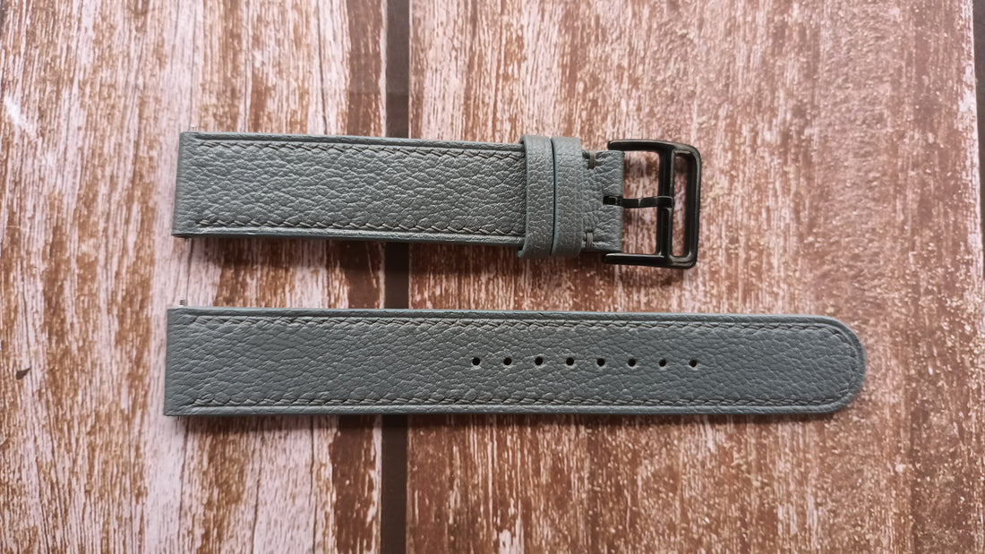 Gray Alran Goat Leather Strap For Bulova Lunar Pilot Limited Watch