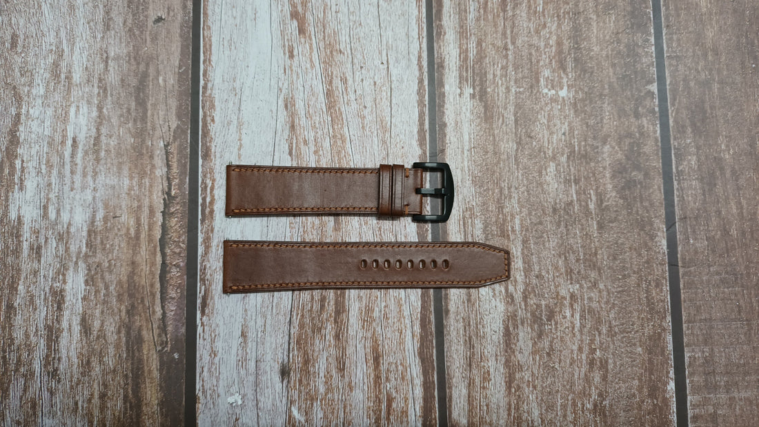 Brown Italian Veg Tanned Buttero Leather Strap For Fossil - Flynn Chronograph Watch